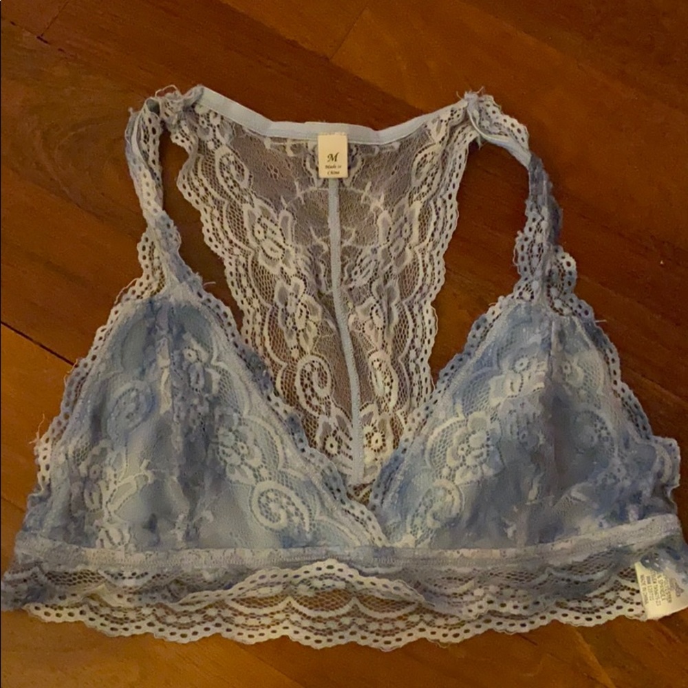 Blue lace bralette